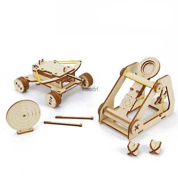 Strumenti artigianali 3D in legno Armi antiche Kit puzzle per bambini Guerra Armi Costruzione fai da te Lancio Elastico Giocattoli Assedio Balestra Catapulta Modello YQ240119