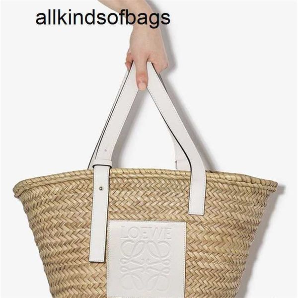 Loewwes Tasche Anagrams Basket Handtasche Anagram Basket Khaki White Fur Weaver Shoulder Beach Mittleres Paketgroßes LogoHN41TSBUwqw