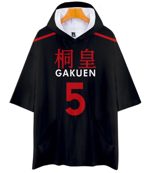 Kuroko No Basuke Basket Cosplay Kostüm GAKUEN Schuluniformen Aomine Daiki 3D Gedruckt Kurzarm Mit Kapuze T Hemd Männer Frauen7694715