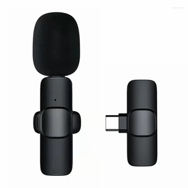 Microfones Top Deals Wireless Lavalier Microfone Portátil Gravação de Áudio e Vídeo Mini Mic para Entrevista por Telefone