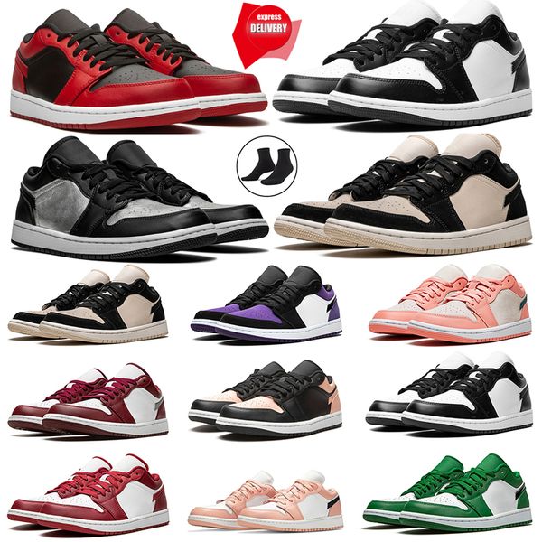 Con scarpe da basket box Nero Phantom uomo donna basse Mocha Olive White Metallic Gold Court Purple Panda Bred Vintage Grey Crimson Tint Silver Toe mens trainer