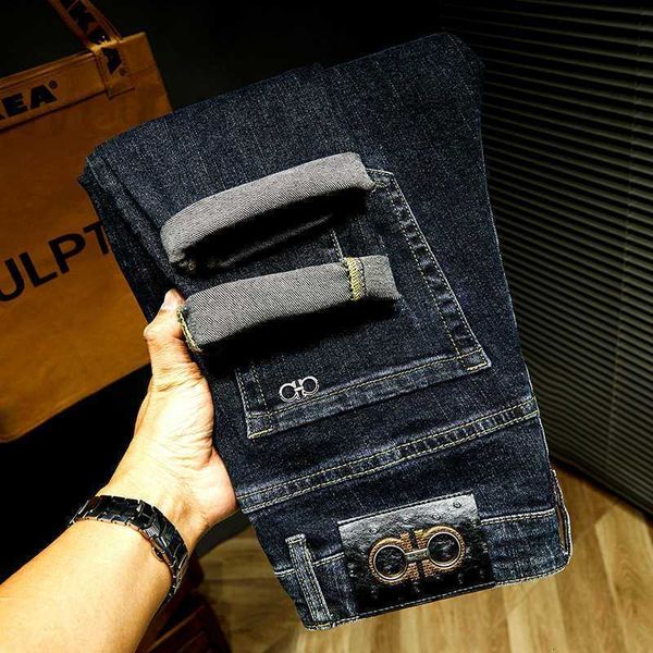 Designer masculino jeans estações quatro marca de moda de luxo magro ajuste pés calças preto cinza estilo americano lavado x0ny