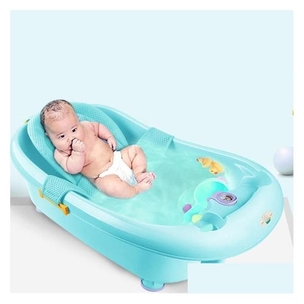 Banheiras Banheiras Assentos Baby Bath Segurança Net Nascido Banheira Suporte Mat Infantil Chuveiro Cuidados Material Ajustável Segurança Berço Balanço para Drop de Dhh5V