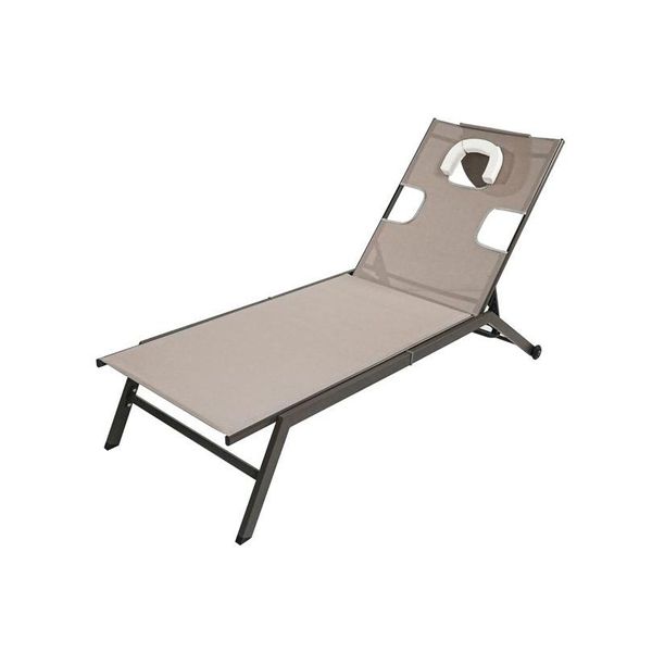 Terrassenbänke, braune Garten-Sonnenliegen, Liegestühle im Freien, mit verstellbarer Rückenlehne und Rollen, Sonnenliege für Cam Beach Relaxing Ho Dhfzl