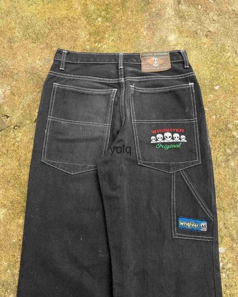 Pantaloni da uomo Streetwear Y2K Jeans Uomo Donna Harajuku Hip Hop Grafica retrò Ricamato Baggy Denim Nuovo Vita alta Pantaloni larghi