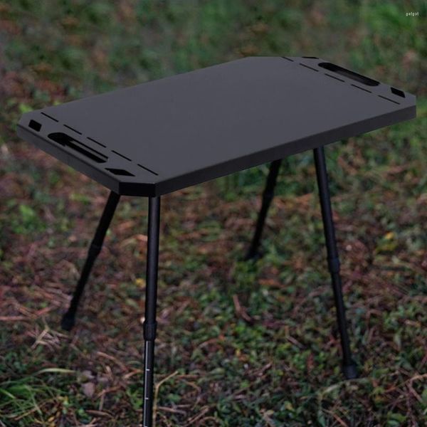 Tavolo da picnic pieghevole per mobili da campeggio, altezza regolabile, lato esterno in lega di alluminio, per escursioni barbecue al coperto