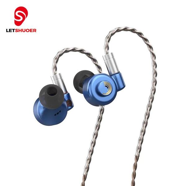 Fones de ouvido Letshuoer D13 HiFi IEMs no ouvido com fio 13mm Grande driver dinâmico Fones de ouvido Monitor 3.5 / 4.4mm Plug 0.78mm 2 pinos cabo destacável