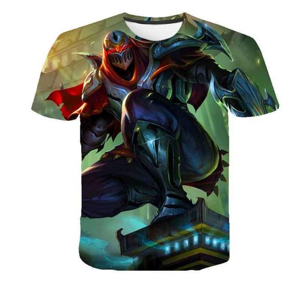 League of Legends 3D Baskı Men039s ve Women039S Tshirt yaz lol eSports Oyunu Karakter Nefes Alabilir Gömlek Street Boy5970987