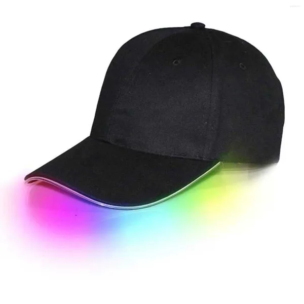 Бейсбольные кепки Стойка для бейсбольной кепки Хип-хоп Party Club Up Светящаяся спортивная шляпа с подсветкой Textu С однотонными полями
