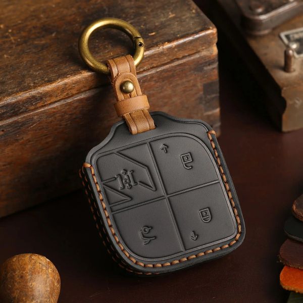 Capa luxuosa para chave remota de carro, para Lynk Co 08, porta-chaves, capa de couro genuíno