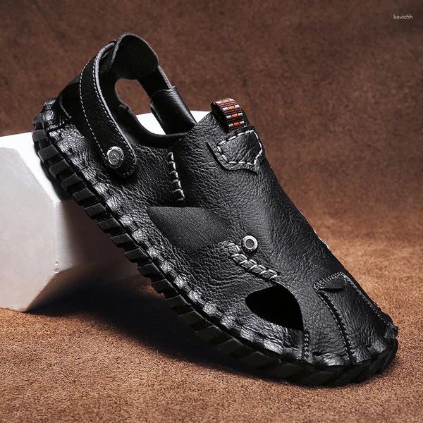 Sandalen Sommer Mode Männer Leichte Flache Designer Atmungsaktive Handgemachte Hohe Qualität Strand Outdoor Casual Schuh Hausschuhe