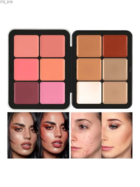 Concealer 12-Farben-Concealer-Set Natural Blemish Brightening Highlighter 16-farbige wasserfeste Creme-Palette für die Gesichtskontur nach Maß