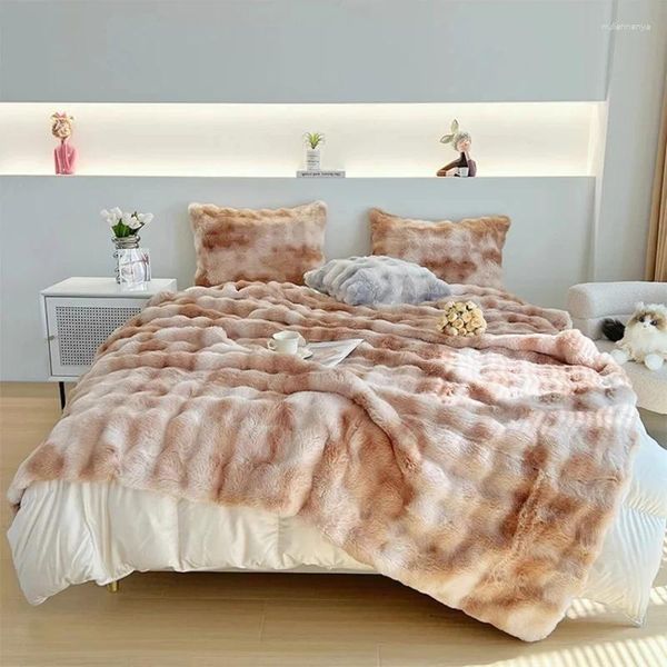 Coperte imitazione pelliccia peluche inverno calore inverno letto super comodo divano caldo di lusso coprita di alta qualità
