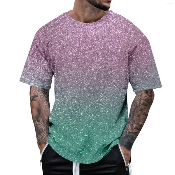 Мужские футболки 2024, модная блузка с коротким рукавом и круглым вырезом, блестящий топ с градиентным принтом, официальный магазин Jujutsu Kaisen Graphic