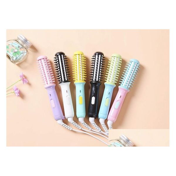 Curling Irons Atacado - Mini Portátil Varas de Cabelo Elétrico Rolo Pente Encrespadores Aquecimento Drop Delivery Produtos Cuidados Styling Ferramentas Dhude