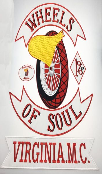 Nuovo arrivo WHEELS OF SOUL 1 Motociclista Toppa ricamata con ferro sulla giacca Gilet Rider Badge Completo sul retro Toppa di grandi dimensioni 9394640