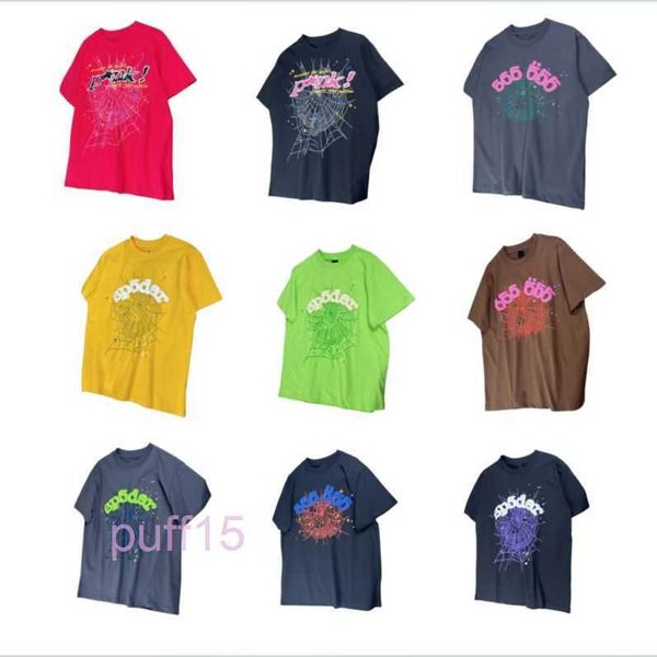 Maglietta da uomo Designer Shirt Set Graphic Tee Pink Young Thug Felpa con cappuccio Mans Donna Qualità Schiuma Stampa Web Pattern Tshirt Moda Top Tees PBJ2