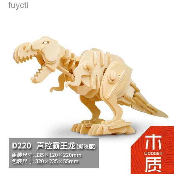 Arti e mestieri Puzzle tridimensionale in legno 3D dinosauro assemblato a mano modello giocattoli educativi per adulti regali per bambini in legno YQ240119