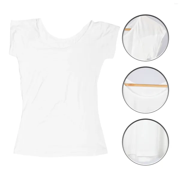 Kadın Tişörtleri Koltuk Altyapı Ter Absorban Pad Yelek Uzun Pamuk Hissedilebilir Hissedilebilir Anti-Perspirant Kısa Kollu Tişört (Beyaz M) Kadınlar