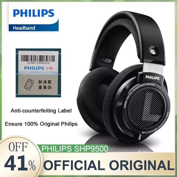 Cuffie Philips Shp9500 Cuffie cablate Hifi Stereo Music Earphone da 3,5 mm 6,3 mm per computer Phone per cellulare Affiolo universale per telefono cellulare