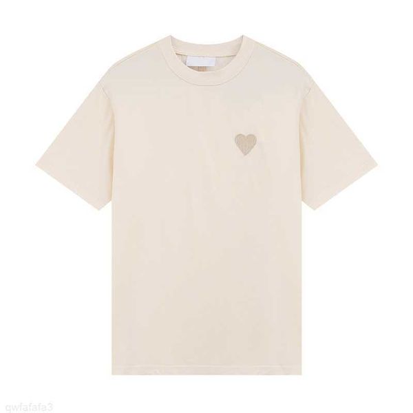 22ss Herren Designer Paris New T-Shirt Ton-in-Ton Liebe Stickerei Mode Straße Casual Joker Rundhals Baumwolle Kurze Ärmel für Männer und Frauen Liebhaber HHBP