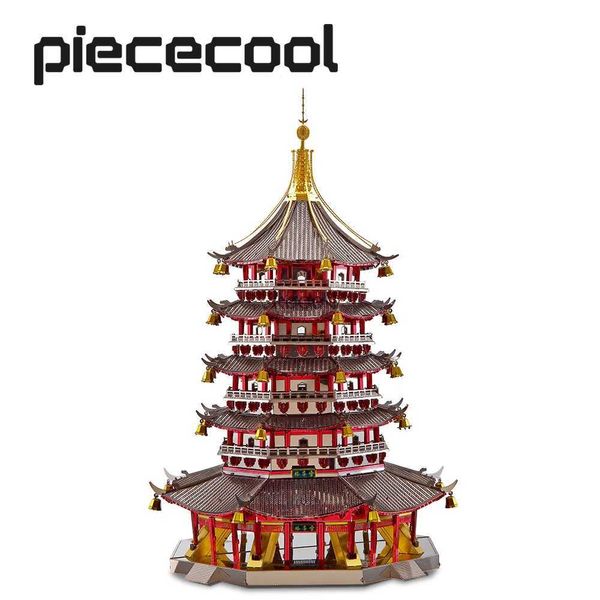 Bastelwerkzeuge Piececool 3D-Metallpuzzle Modellbau-KitsLeifeng-Pagode DIY-Puzzle-Spielzeug zusammenbauen Weihnachten Geburtstagsgeschenke für Erwachsene YQ240119