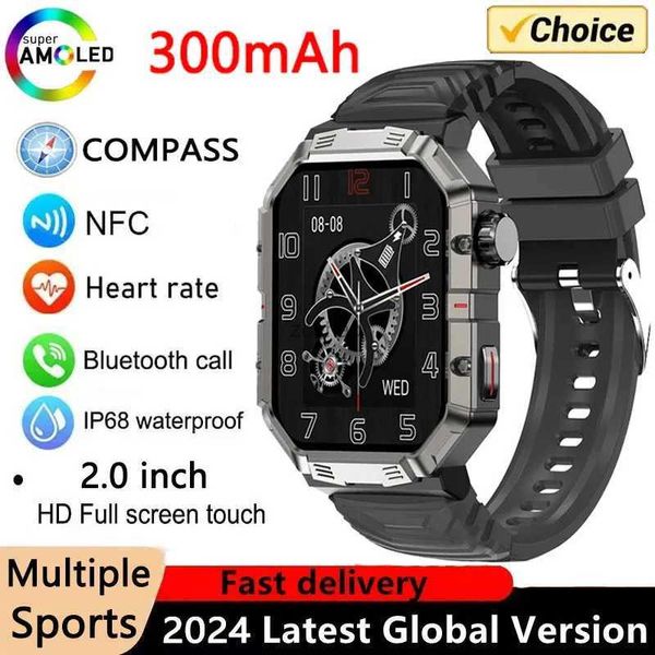 Smart Watches GW55 Smart Watch Männer Outdoor-Sport 2,02 Zoll großer Bildschirm IP68 wasserdichter Kompass Herzfrequenzmesser Smartwatch