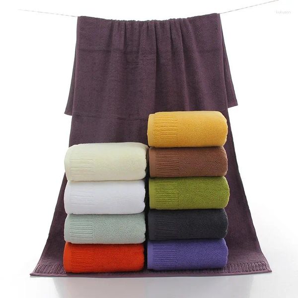 Toalha de banho de algodão puro cor sólida espessada de alta qualidade 10 opções toalhas de praia 70 140cm