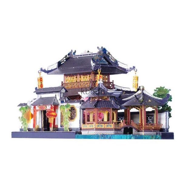 Artesanato Ferramentas Modelo de Arte Arquitetura Chinesa Su Estilo Jardim 3D Metal Puzzle Modelo Kits DIY Corte A Laser Montar Jigsaw Toy Para Crianças YQ240119