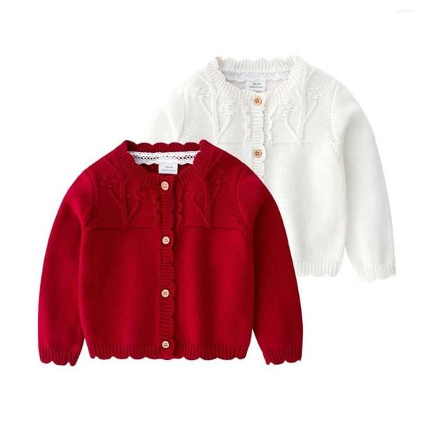 Jaquetas infantis bebê meninas tricô casaco suéter criança malha cardigans outono inverno nascido malhas jaqueta de manga comprida tops drop delive dhrib