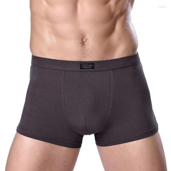 Underpants moda carta impressa u saco convexo fibra de bambu modal boxer elástico roupa interior masculina cintura média respirável shorts masculinos breve a55