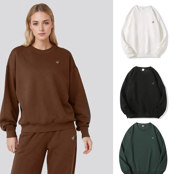 NEU AL Yoga-Anzüge, Mikrojacke mit 3D-Logo, kurze, dicke Kapuzenpullover mit durchgehendem Reißverschluss, Break Line, entspannte Streetwear, Jogger, Sportbekleidung, Laternen-Sporthose