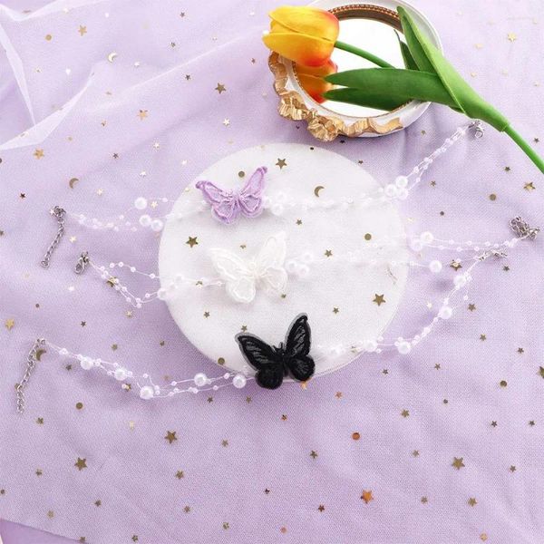 Колье Свадебный тренд из бисера-бабочки для девочек и женщин, модные ювелирные изделия на ключице, жемчужное ожерелье, пряжа