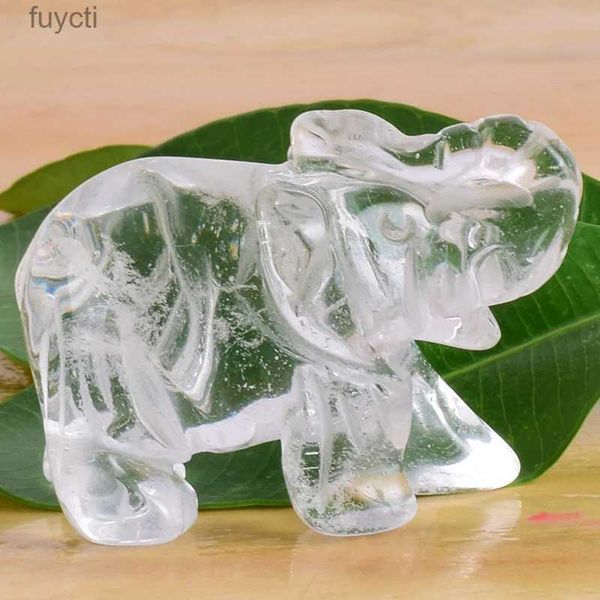 Artes e Artesanato Estatueta de Elefante de Cristal Artificial Artesanato Elefante de Vidro Mineral Mini Estátua Animal Chakra Fengshui Acessório de Decoração de Casa 2 Polegadas YQ240119