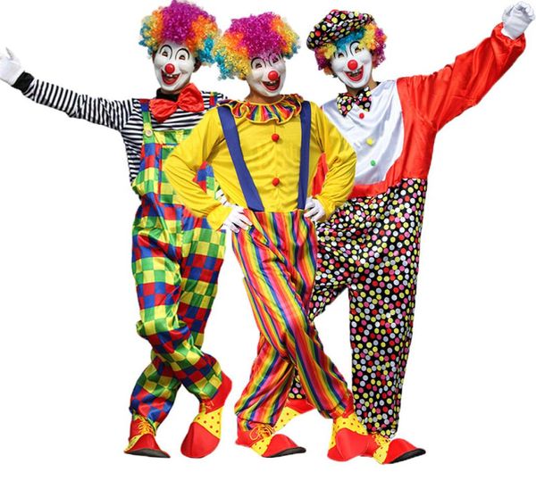 NORIVIIQ Neues Zirkus-lustiges Clown-Halloween-Weihnachtskostüm Cosplay für Erwachsene Vergnügungspark-Aufführungskostüme Bühnenanzug Mann 3820717