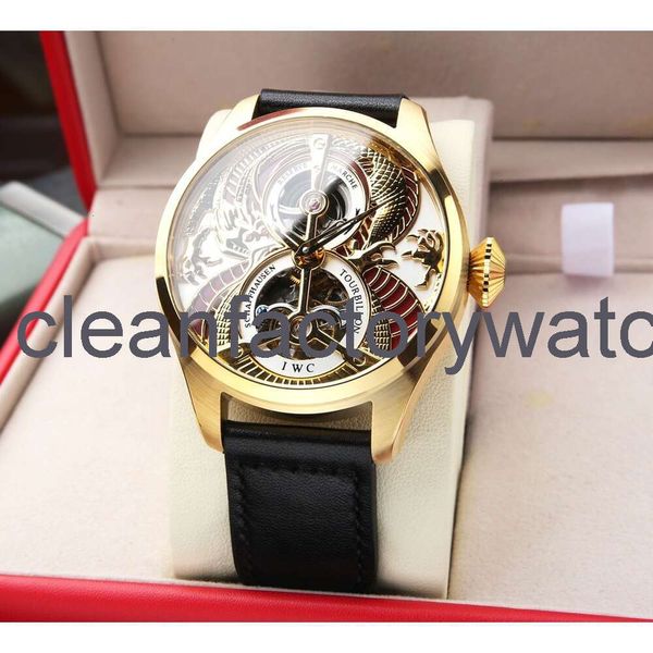 Designer IwCity Mens Watch Menwatch Pilot Skeleton Gold Uhren 5A Hochqualität Auto Mechanical Uhren Active Tourbillon Watchmen Back Transparent Montre Mvun