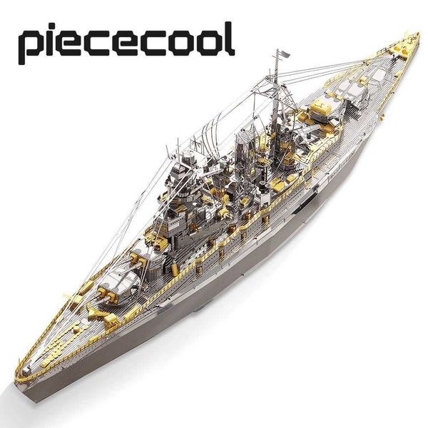 Ferramentas de artesanato Piececool 3D Metal Puzzle Model Building Kits - Nagato Battleship Jigsaw Toy Presentes de aniversário de Natal para adultos YQ240119