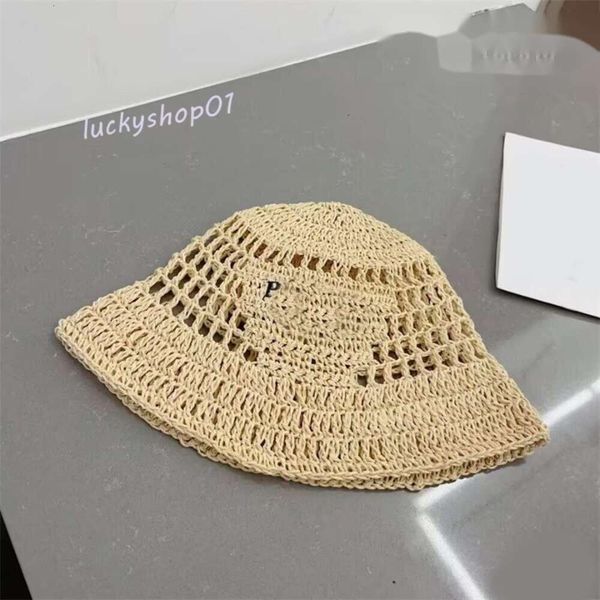 Paris PPDDA Freizeit Strand Eimer Hut Unisex Designer Kappe handwaschbar Cappello Sommer bestickter Buchstabe breite Krempe Valentinstag Geschenk Luxus P Strohhüte Paar