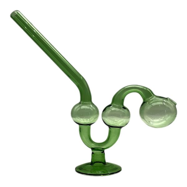 qbsomk cachimbos serpentina caldeira de vidro com base de cinto transparente atacado bongs tubos de queimador de óleo