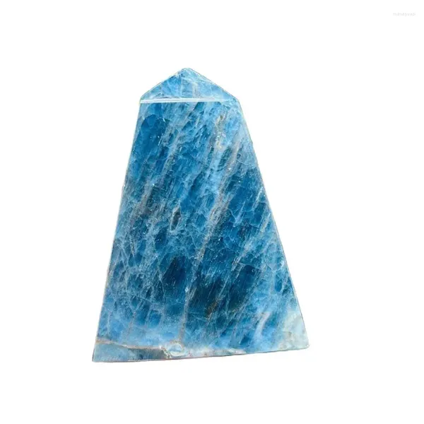 Estatuetas decorativas gemas naturais azul apatita torre obelisco casa jardim decorado com presentes de feriado bruxaria altar oração pedra de cristal