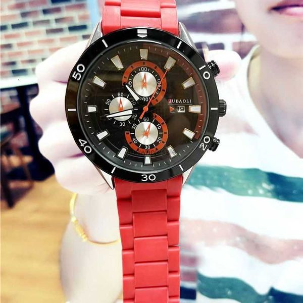 Orologio europeo e americano rosso brillante stile Instagram di alta bellezza giovanile con quadrante grande impermeabile per uomo donna tendenza moda oversize al quarzo