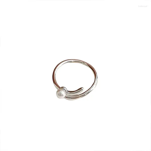 Cluster-Ringe S925 Sterling Silber Perlenring entworfen von weiblichen Minderheiten Mode Einfacher Zeigefinger Personalisierter Luxusschmuck