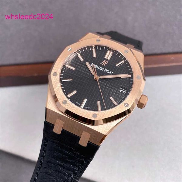 Audemar Pigue Orologi di lusso Royal Oak 15510OR.OO.D002CR.01 Orologio da uomo Orologio meccanico automatico Oro rosa quadrante nero 2024 HB 2QQJ