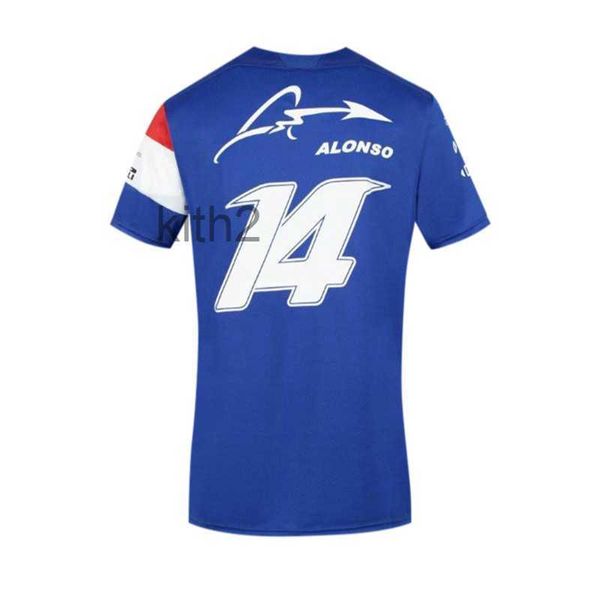 Camiseta Fórmula 1 Racing Alpine Team Rider Alonso Número Impresso Camisetas F1 Jaqueta de Lazer com Mangas Curtas Camisetas 619W