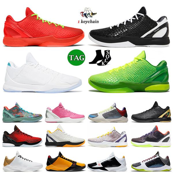 Mamba Zoom 6 Protro Tênis de basquete 5 Bruce Lee What If Lakers Tucker Big Stage Chaos Rings Eybl Metallic Gold 6 Grinch Koobe Mambas Forever Men Trainer Sneakers