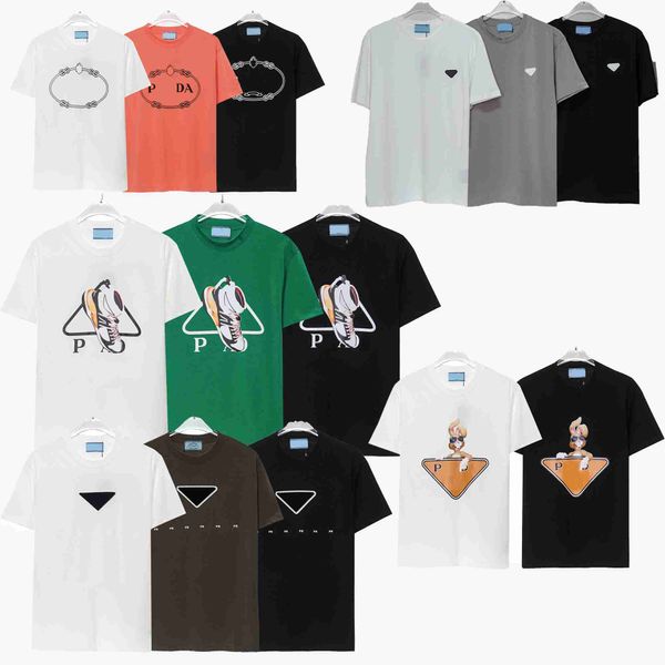 Mens Tshirts PRA Tasarımcıları Tasarlanmış İki Yüksek Çarşamba Mercized Pamuklu Tshirt Erkek Kısa Çevreli Renk Yarım Ayak Tişört Uzun Pamuk İlkbahar ve Yaz Gömlek