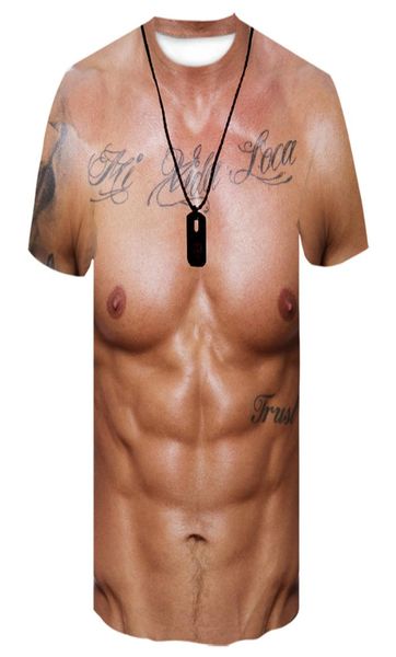 Grandi tette Sexy Muscle T Shirt Uomo Divertente Top Personalità nuda Novità magliette per uomo Uomo maglietta homme3112283