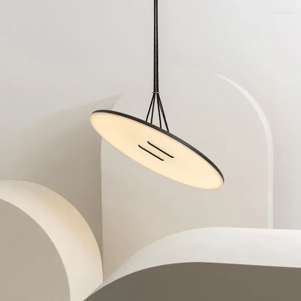 Lâmpadas pendentes Europeu Minimalista Preto Botão Branco Candelabro Criativo Living Iluminação Luz Luxo Coffee Shop Villa Restaurante