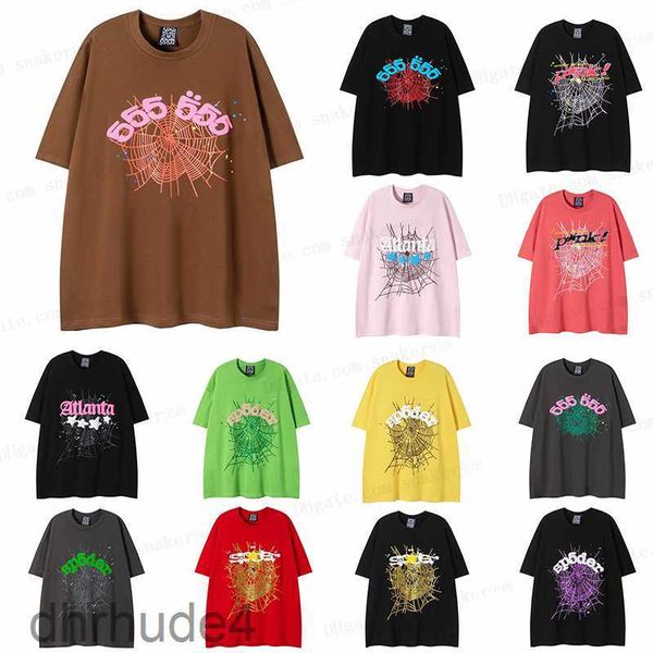 Sp5der Tshirt Uomo Donna Designer Tshirt Streetwear Hiphop Marchio di moda Spider Web Lettera Stampa Manica corta Uomo Cotone Abbigliamento estivo Abbigliamento Uomo Casual T BA9O