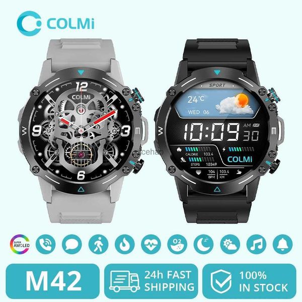 Relógios inteligentes COLMI M42 Smartwatch 1.43'' Display AMOLED 100 modos esportivos Chamada de voz Relógio inteligente masculino feminino relógio de resistência de grau militar